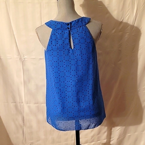 By & By Blue Lined Halter Top Blouse, Size: M - Picture 4 of 8